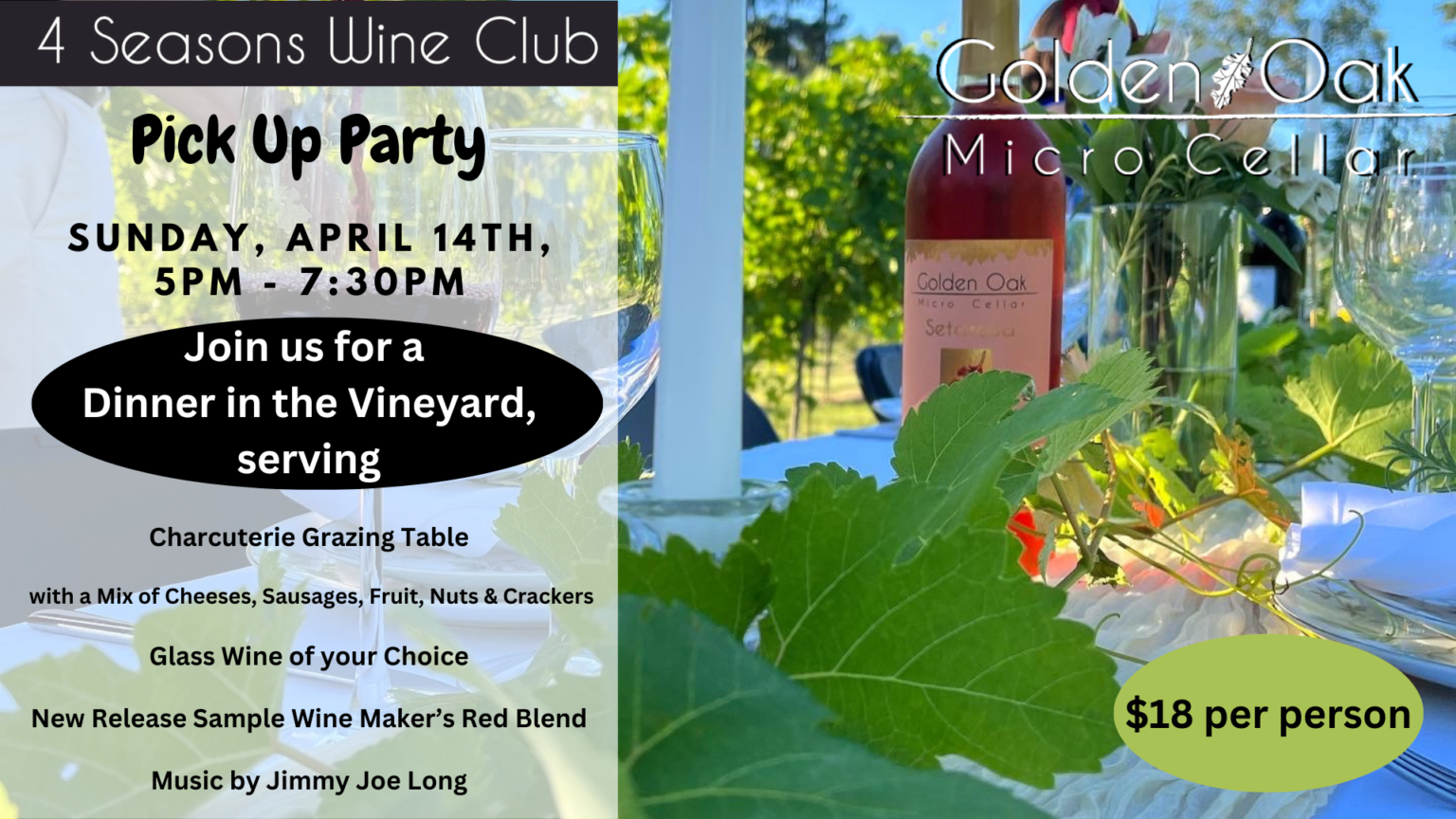 4 Seasons Wine Club Pick up Party Vineyard Dinner Winery & Vineyard